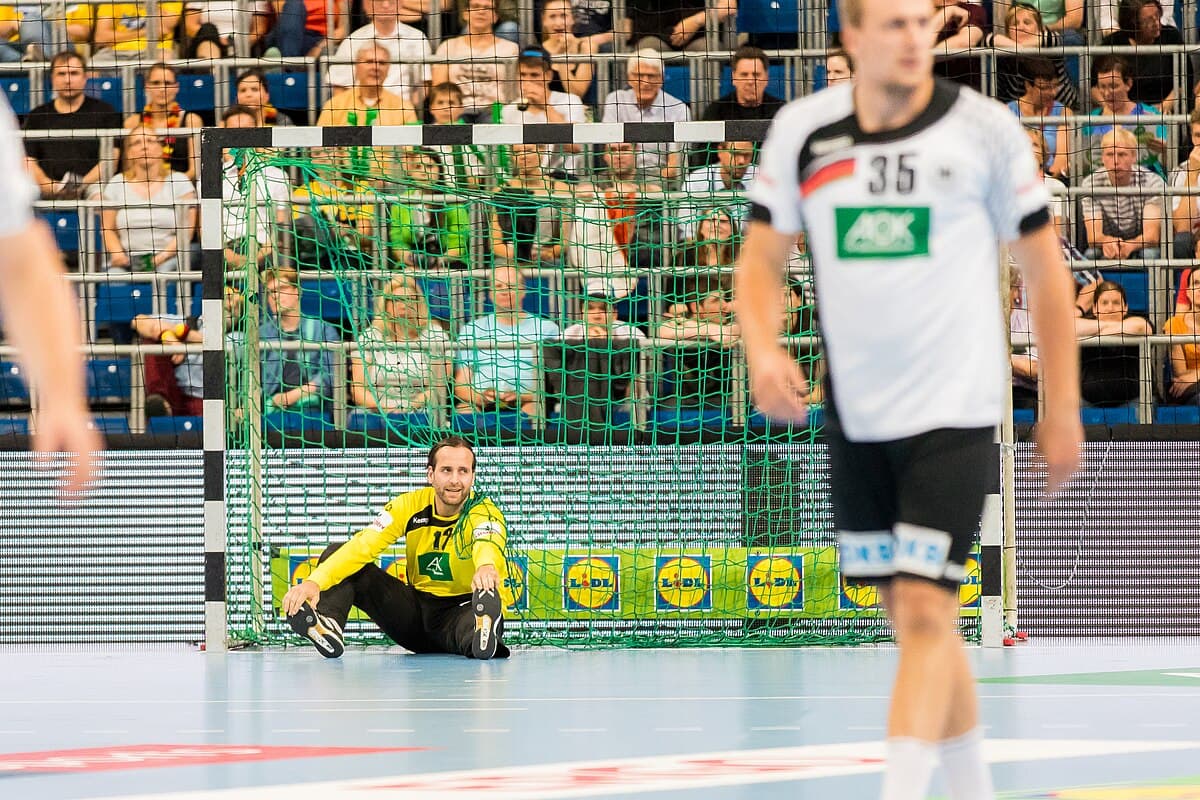 Handball goalkeeper making a save