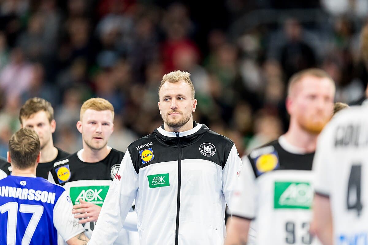Handball team on court
